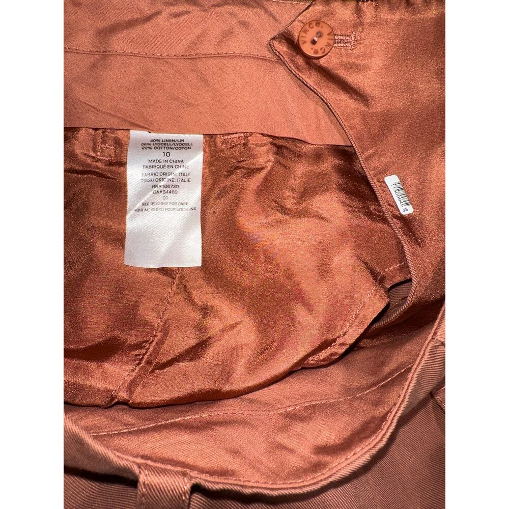 Vince Terracotta Linen Blend Tapered Ankle TrousersCareer 10 - Picture 9 of 9